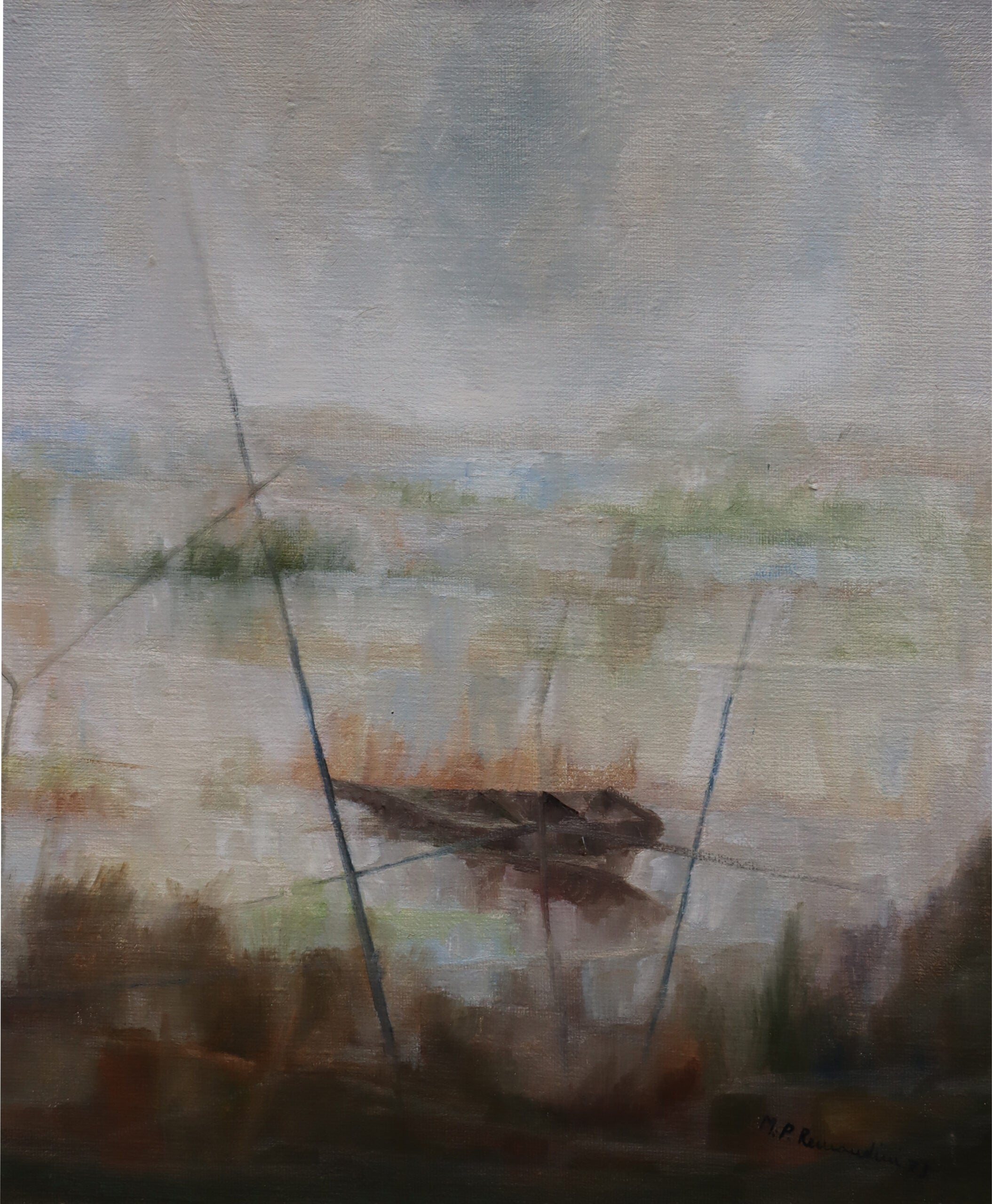 Maria Paola Remondini -Vista sul mare con barca