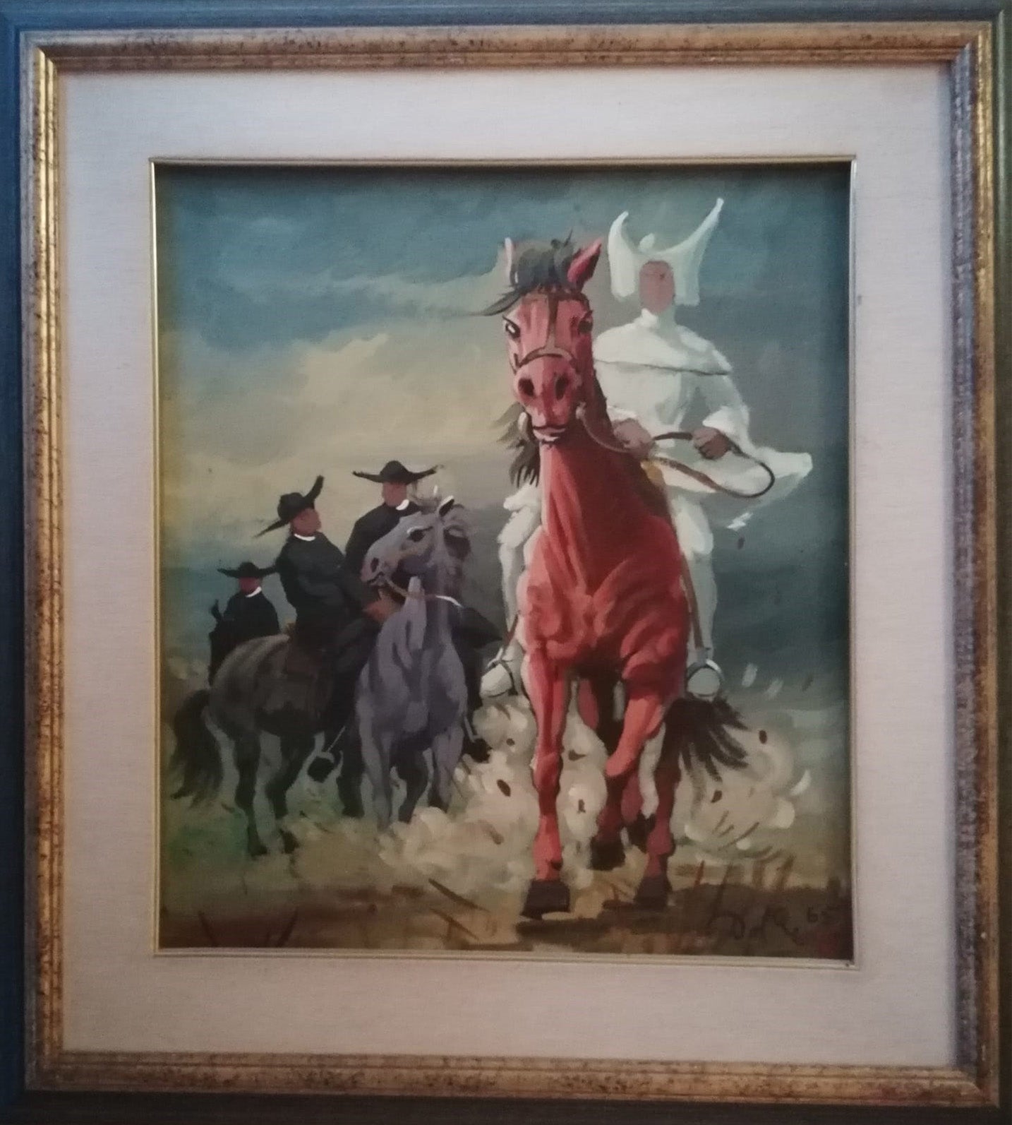 Tonino Dal Re - Preti a cavallo sotto la pioggia