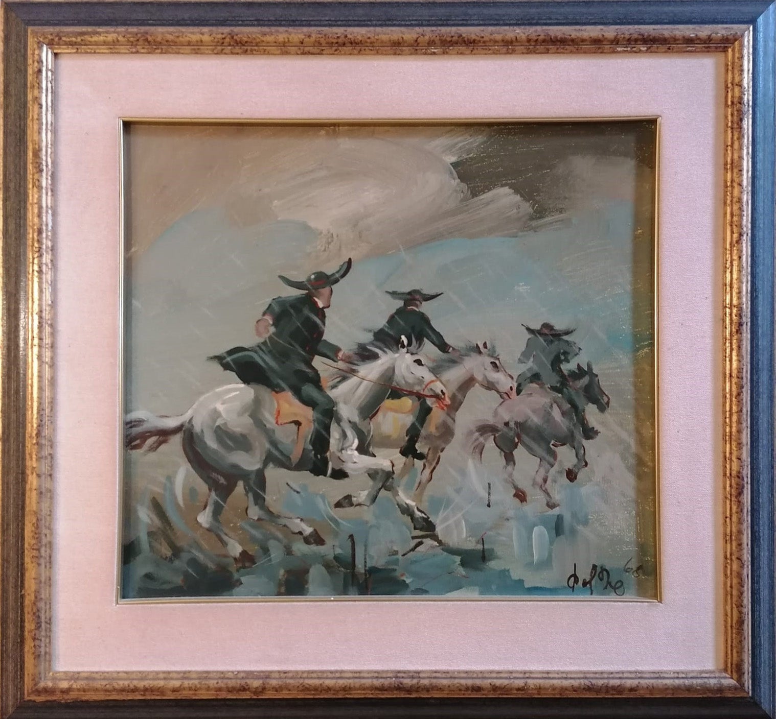 Tonino Dal Re - Preti e suora a cavallo