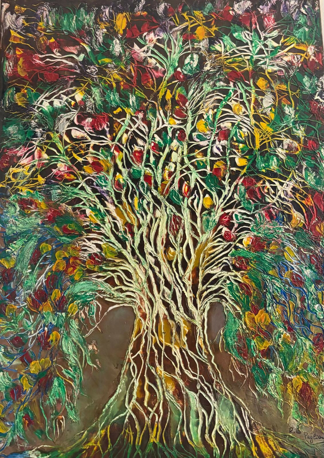 Albero della vita, di Rita Pugliese, Olio su tela, 40 x 60 cm