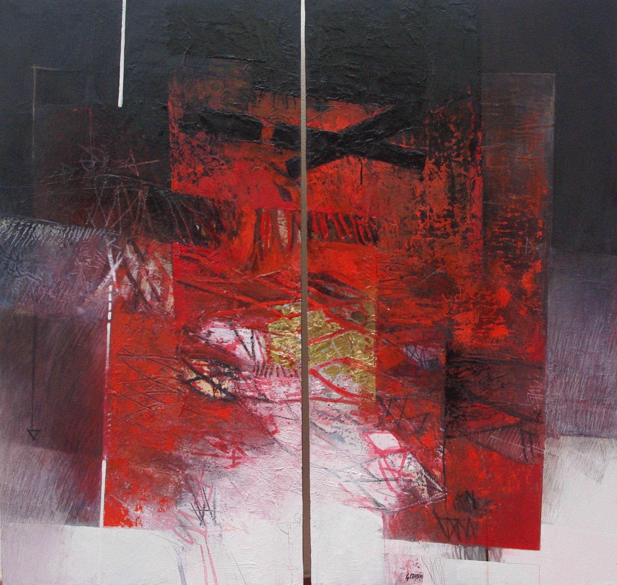 Giuliano Censini - Paesaggio in rosso