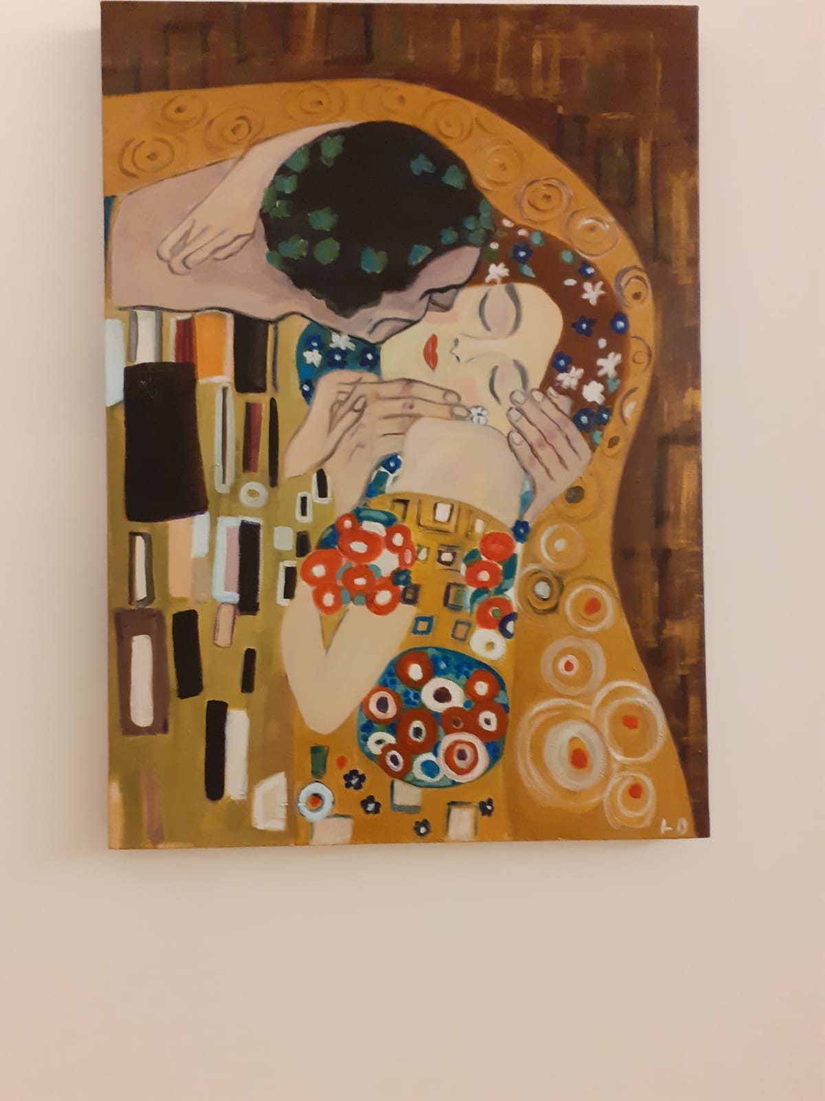 Detalle del abrazo de Klimt