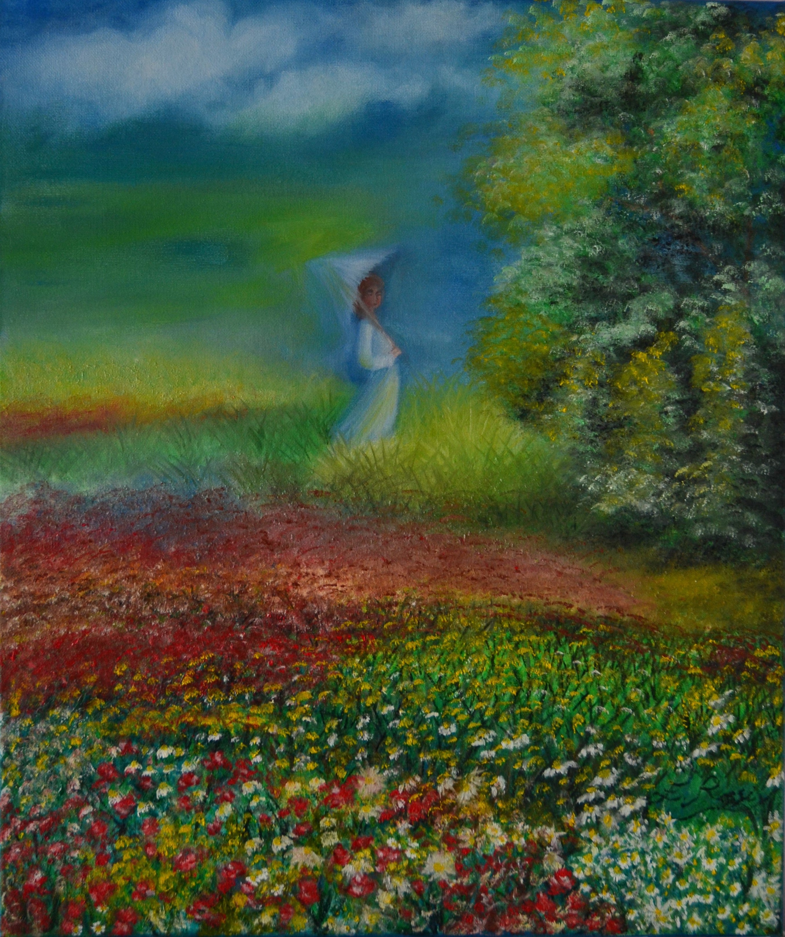 Passeggiata sull'erba alta