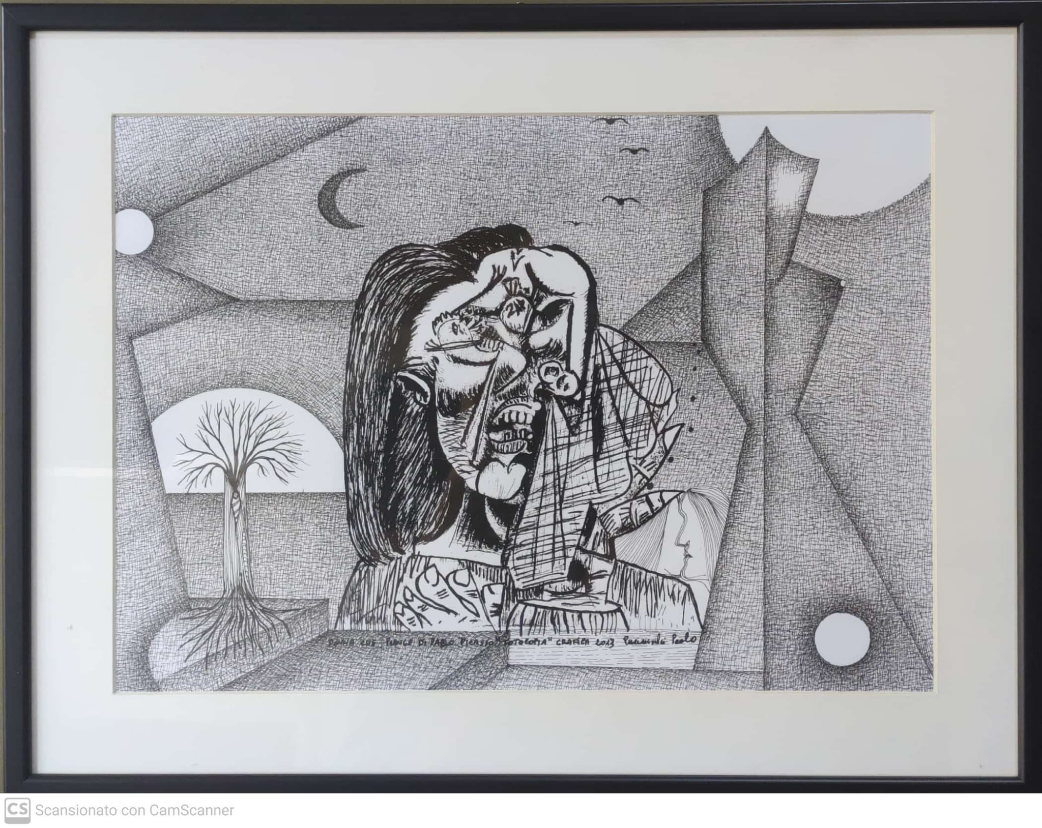 Donna che piange, omaggio a Picasso.