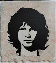 Mosaico su compensato di Giambattista Iuso con ritratto di Jim Morrison