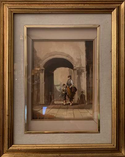 Ritorno dalla spesa di Gino Giordano, olio su tela