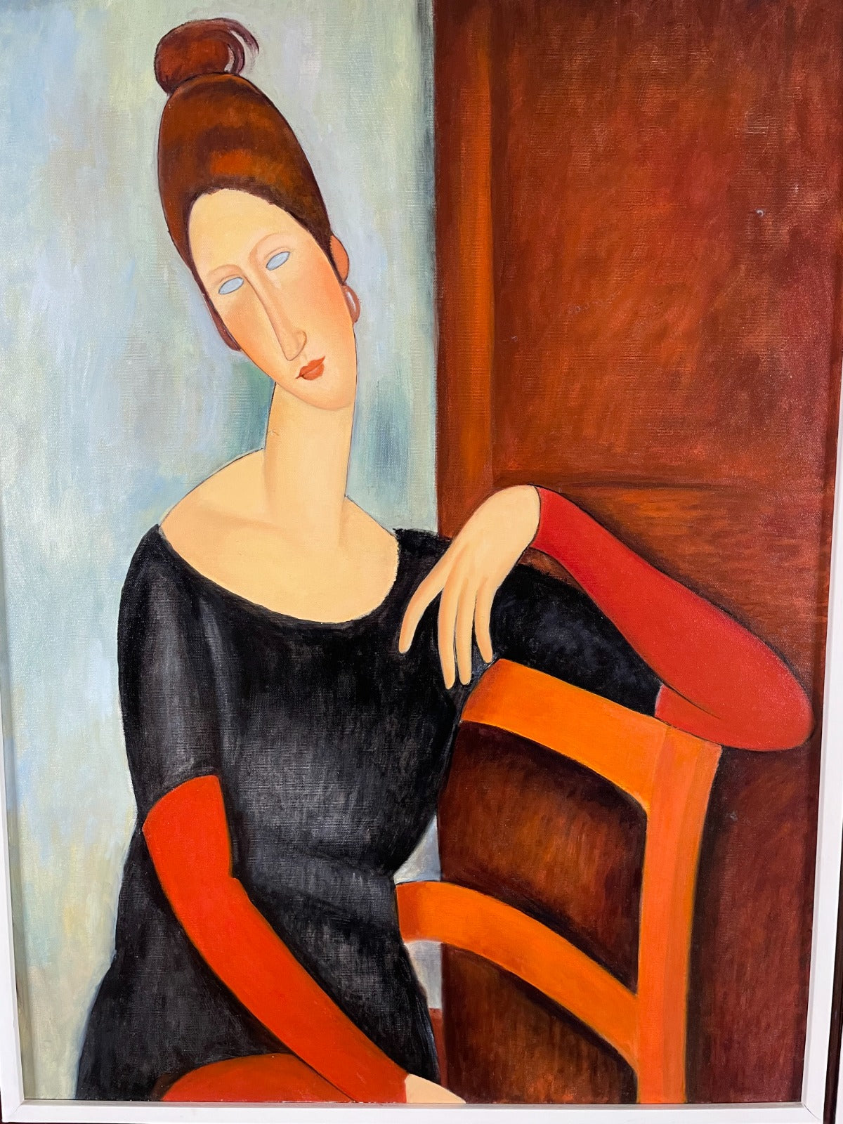 Retrato de "Jeanne Hebuterne" copia de A. Modigliani