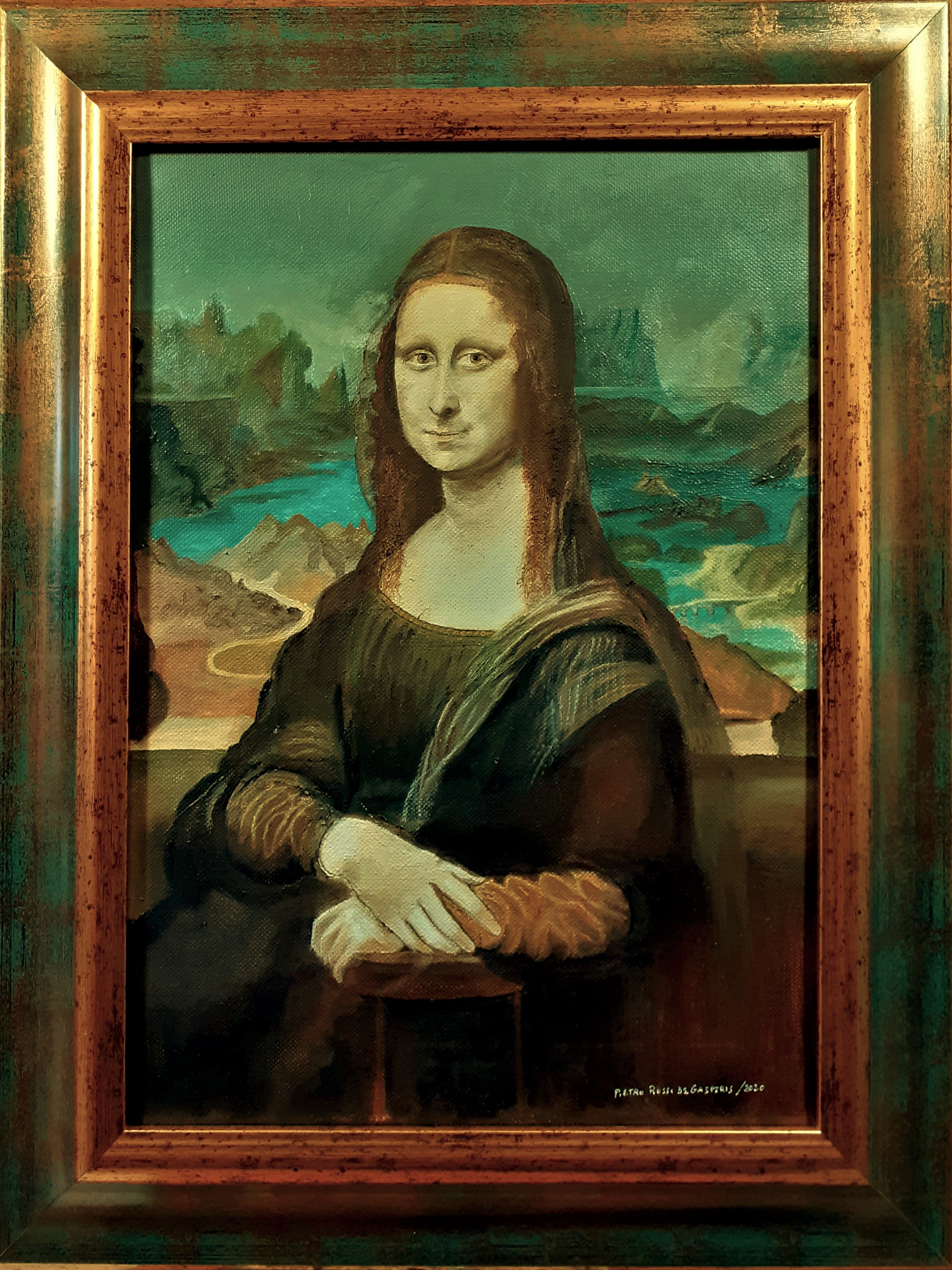 Estudio de Leonardo Da Vinci - La Mona Lisa - Óleo sobre lienzo 30x40