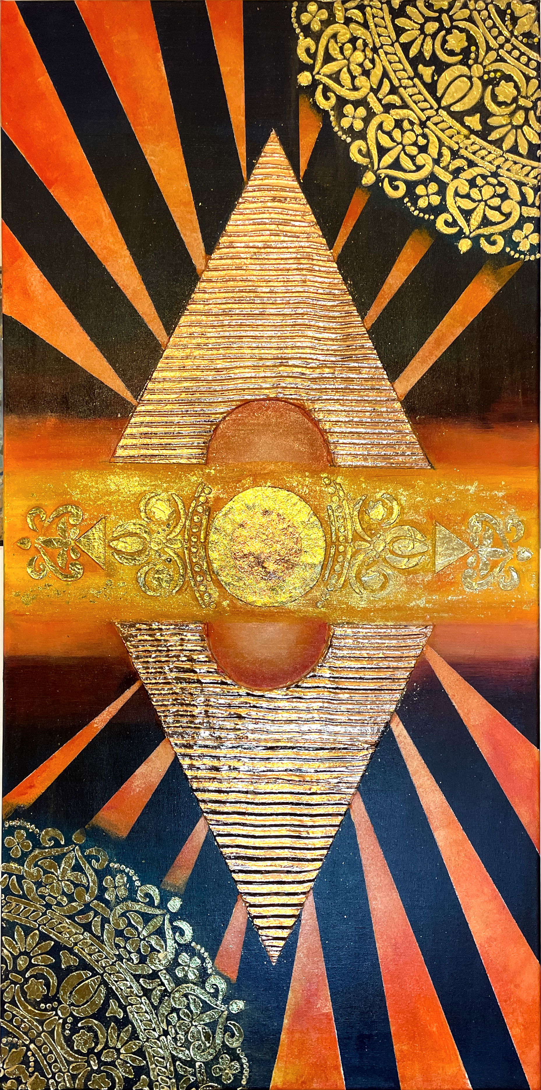 Elegant abstraction with gold leaf accents