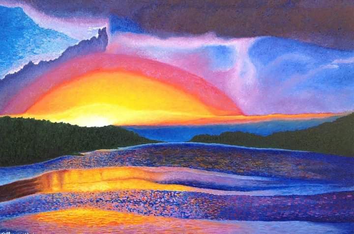tramonto sul po
