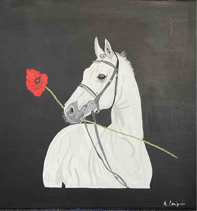 Un cavallo bianco come un velo . Via da qui ci porterà , ci insegnerà la nuova strada