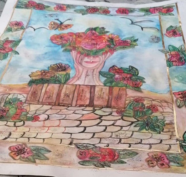 Vaso di fiori a forma di viso