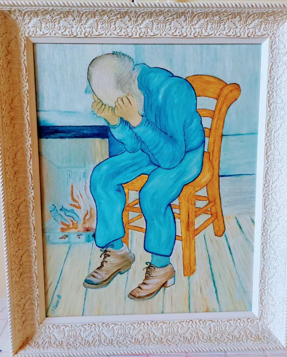 Opera di Vincent Van Gogh. Vecchio che soffre