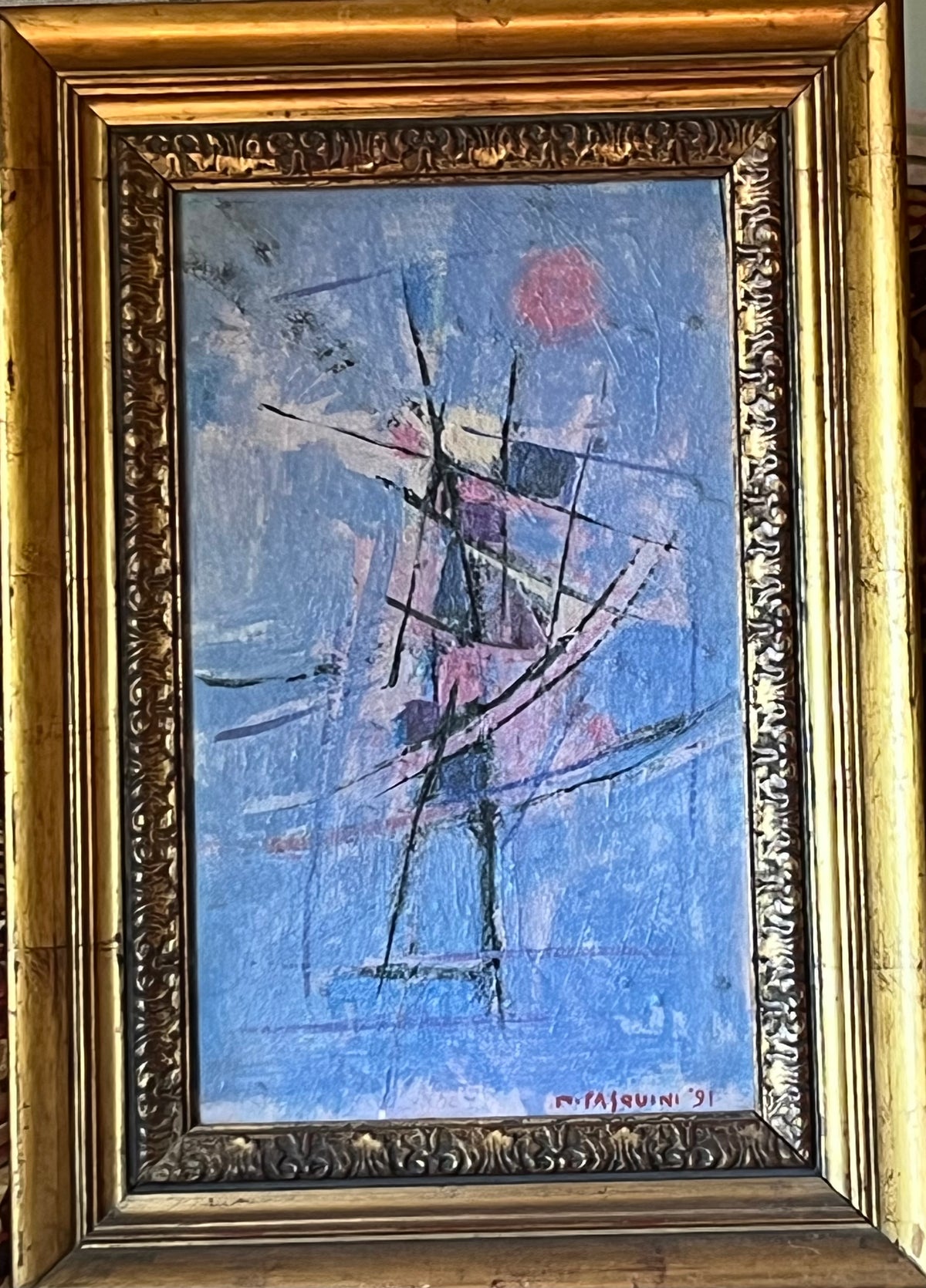 3’ senza titolo di Marcello Pasquini, olio su faesite, 22.5 x 38 cm