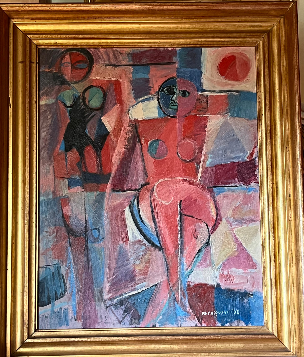 2’ figure di Marcello Pasquini, olio, 40 x 50 cm