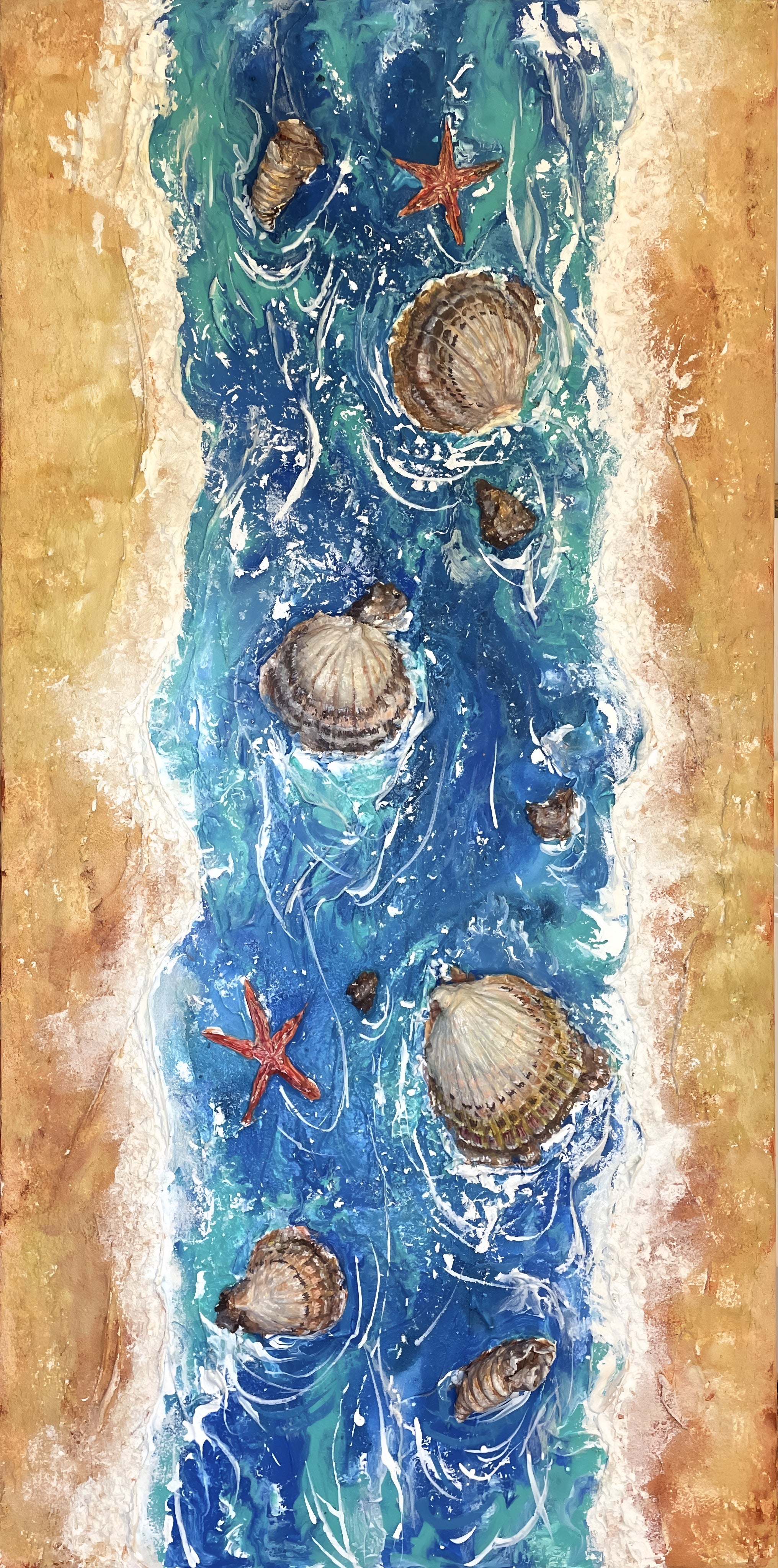 Vibrante pittura marina strutturata 3D
