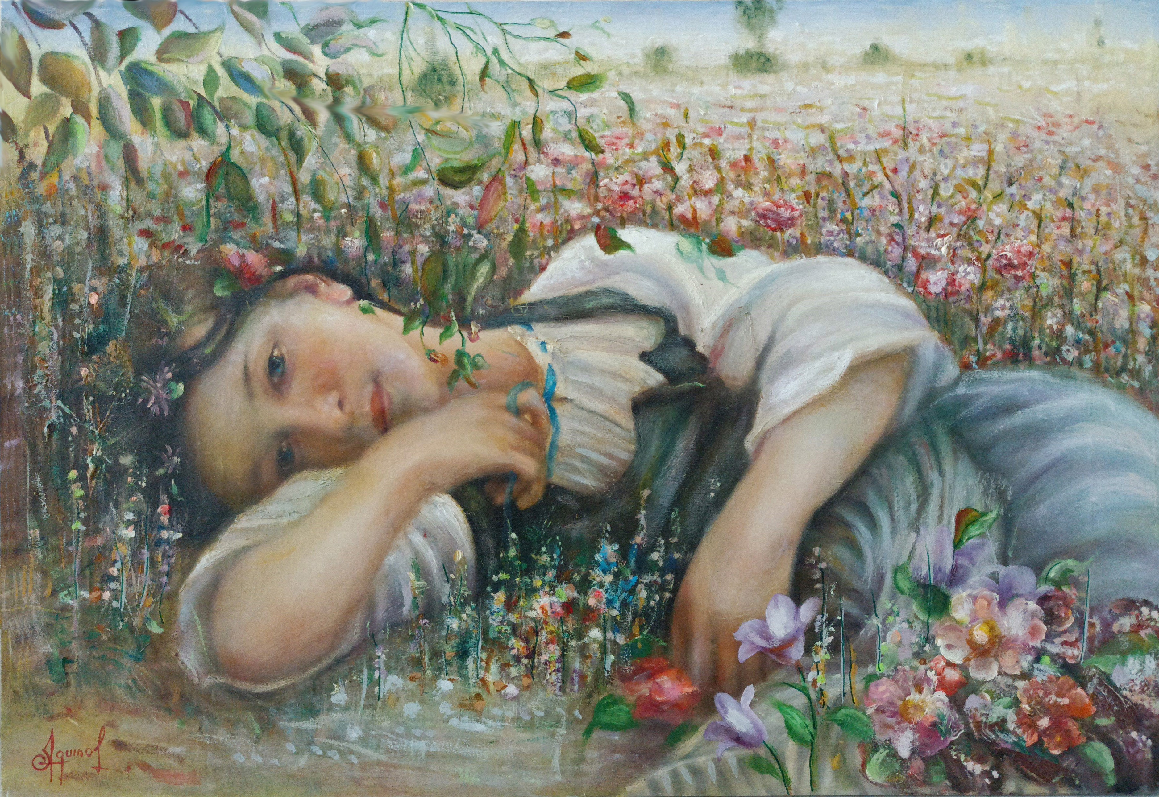 Ragazza nel prato