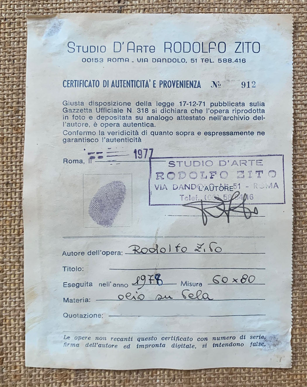 Rodolfo Zito - Senza titolo
