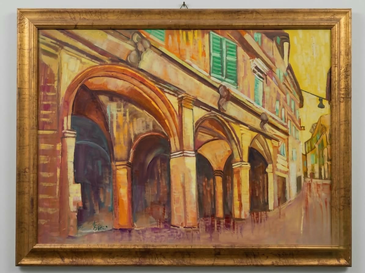 Portici di Anna Franca Rotini, tecniche miste su tela