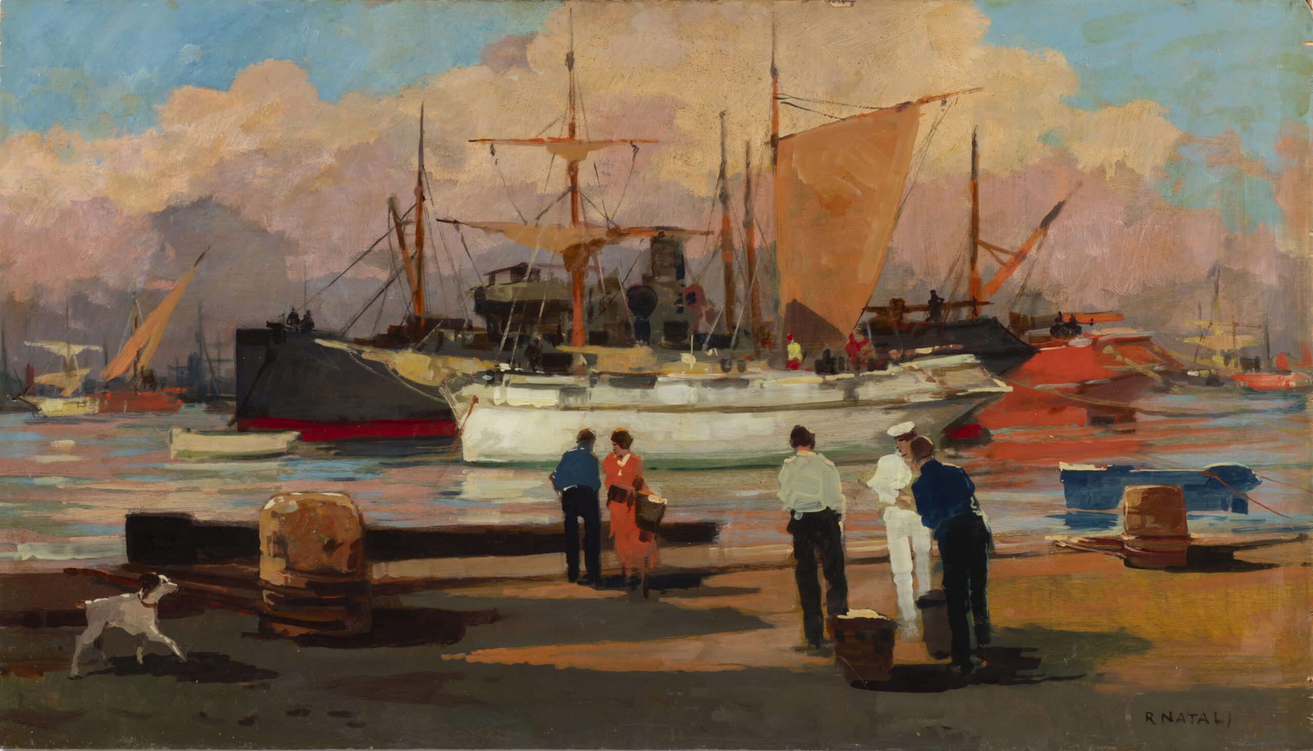 Renato Natali - Vecchio porto Livorno - VENDERE QUADRI